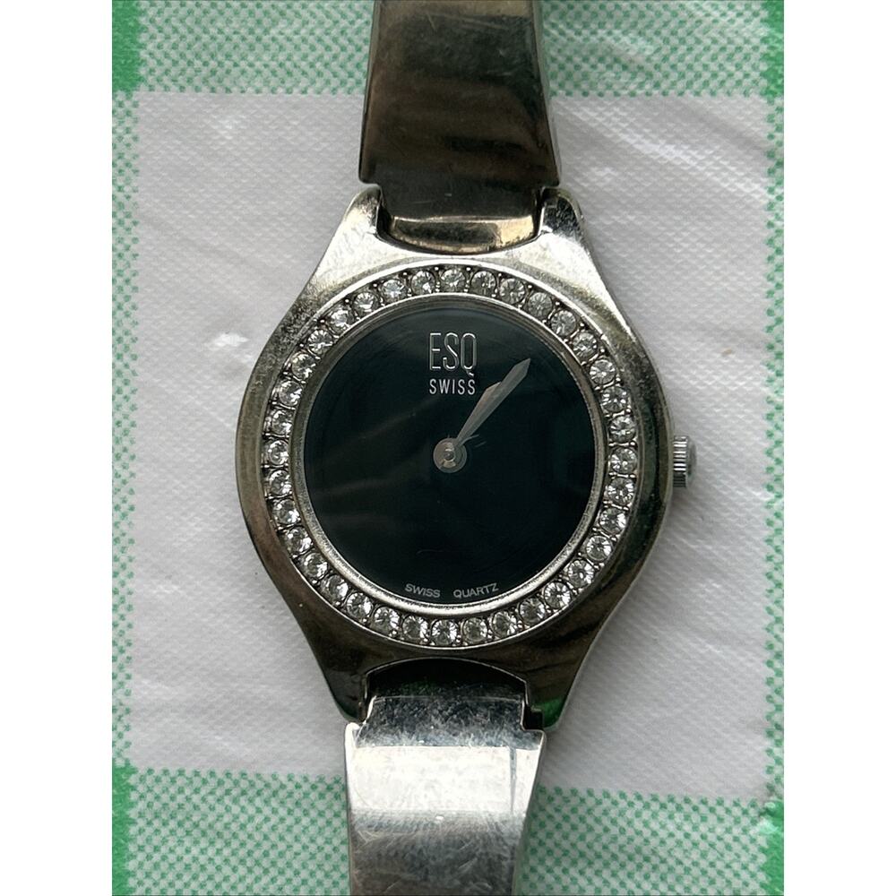 ESQ By Movado Swiss Silver Tone Black Dial Women’s Quartz Watch